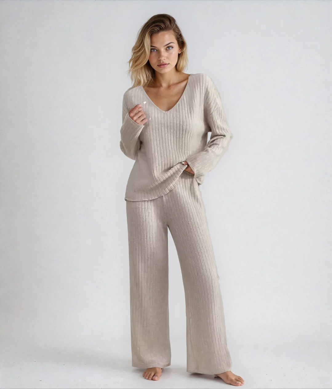 Séraphine™ | Ensemble Loungewear Femme en Tricot Côtelé