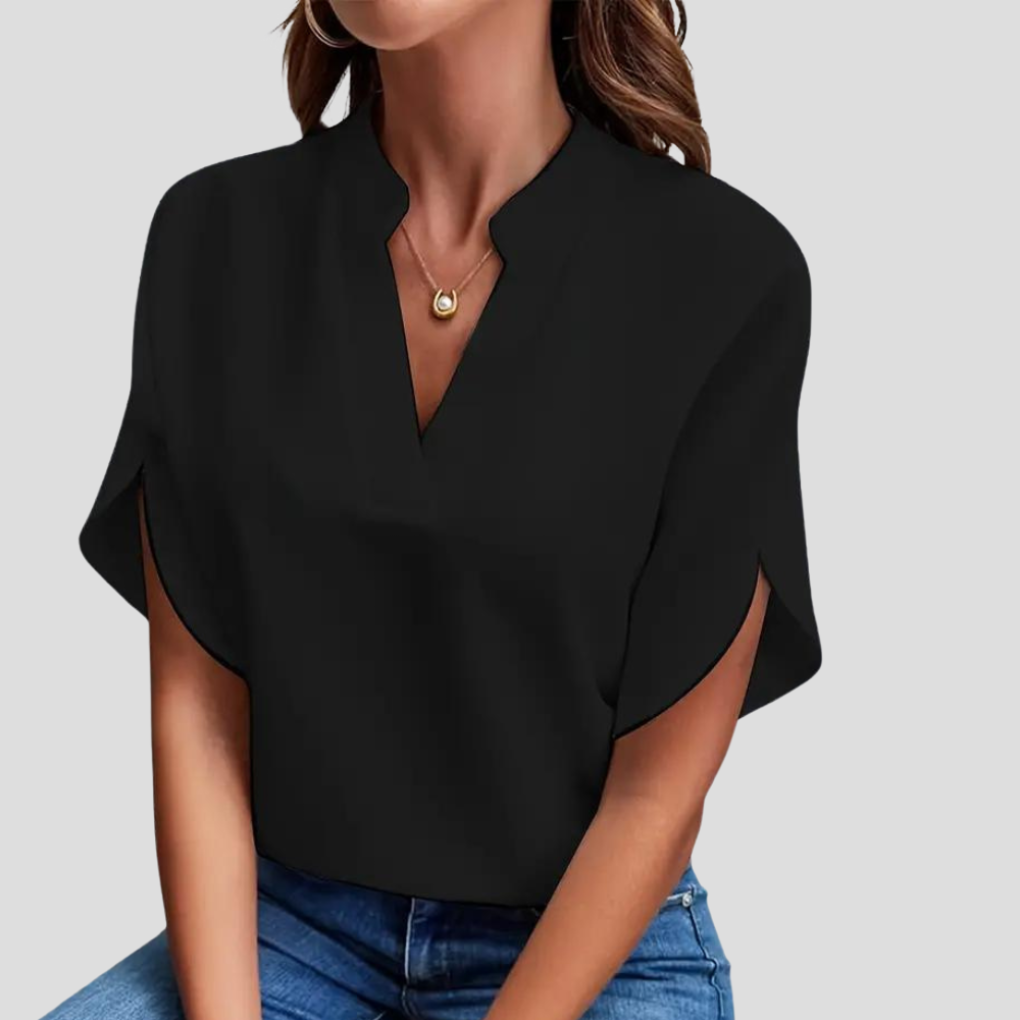 Séraphine™ | Blouse à manches courtes en tissu léger et respirant
