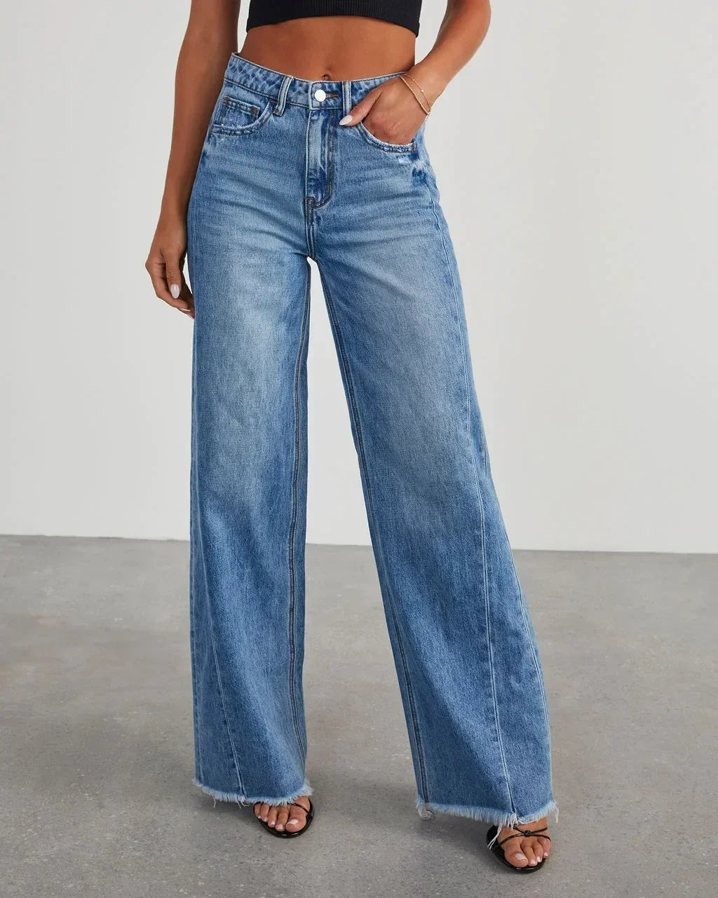Séraphine™ | Jeans à coupe ample avec ourlet effiloché pour femmes