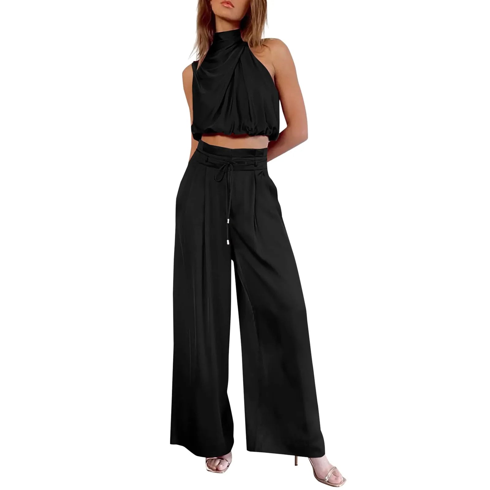 Séraphine™ | Liora - Ensemble d'été 2 pièces avec top court et pantalon large