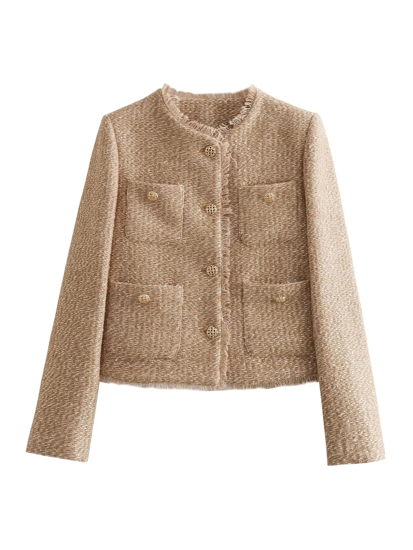 Séraphine™ | Veste en Tweed de Luxe avec Boutons pour Femmes