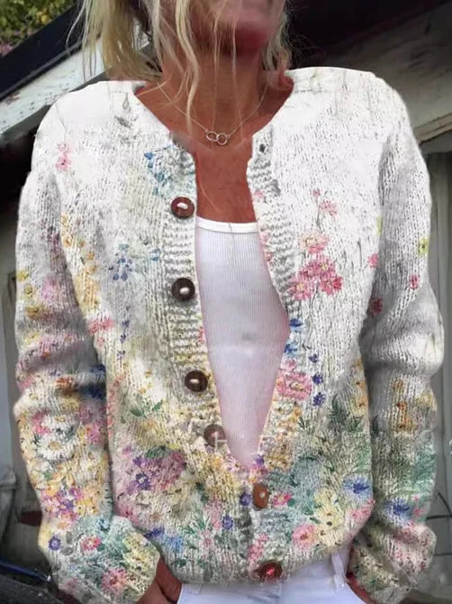 Séraphine™ | Élégant Cardigan Floral