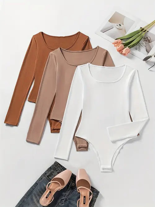 Séraphine™ | Pack de 3 bodysuits à manches longues pour femmes