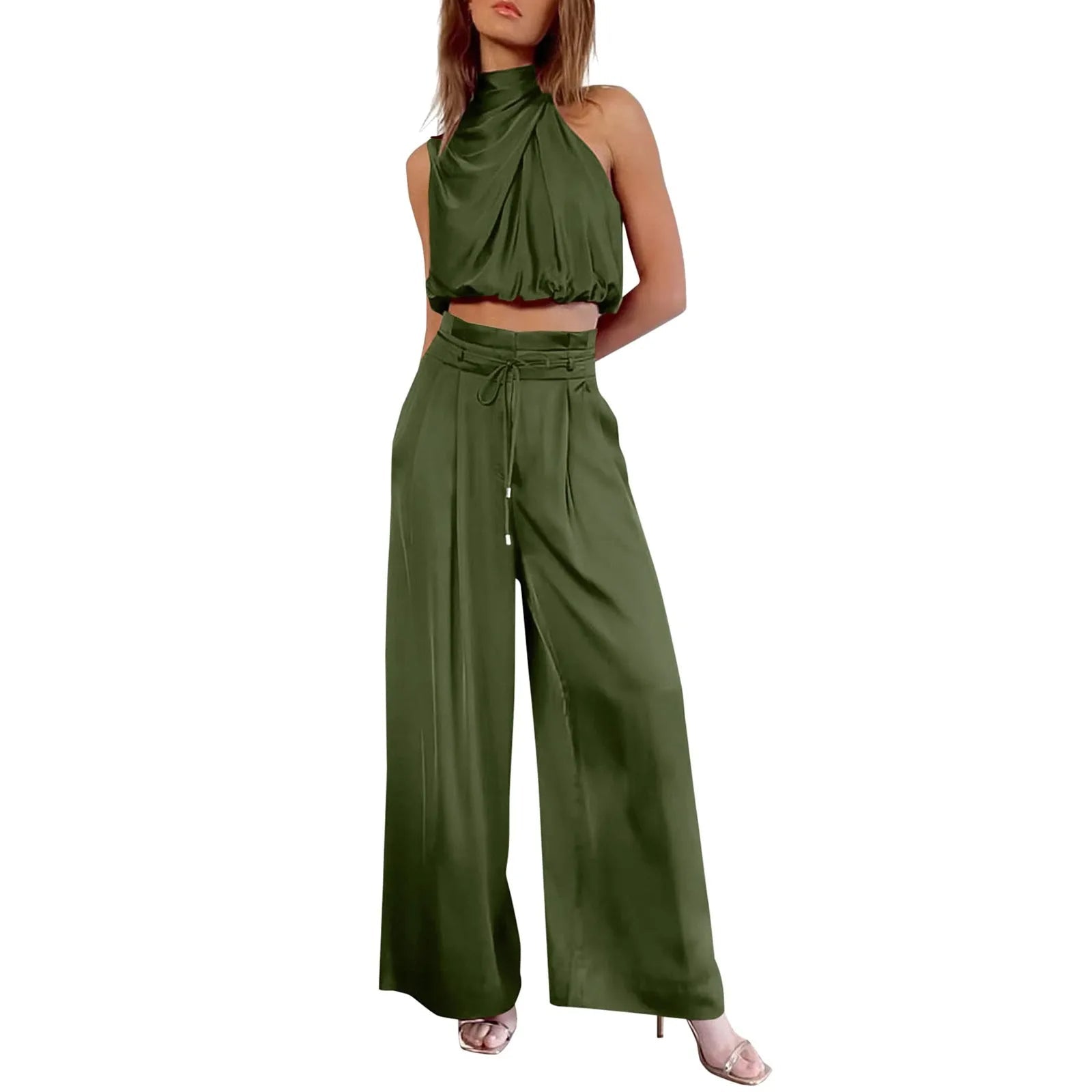 Séraphine™ | Liora - Ensemble d'été 2 pièces avec top court et pantalon large