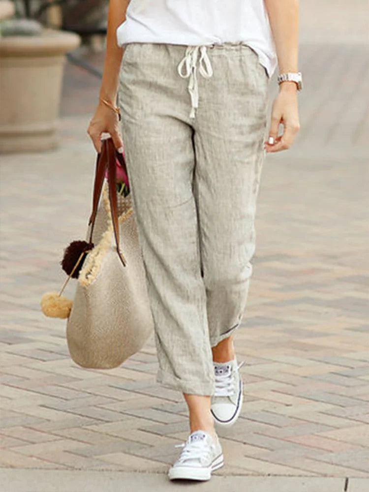 Séraphine™ | Elvan - Pantalon Dames à Jambes Droites et Taille Élastique