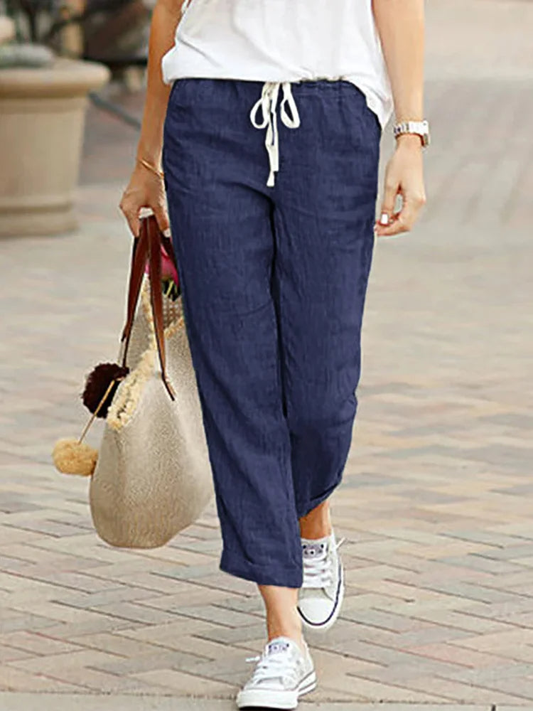 Séraphine™ | Elvan - Pantalon Dames à Jambes Droites et Taille Élastique