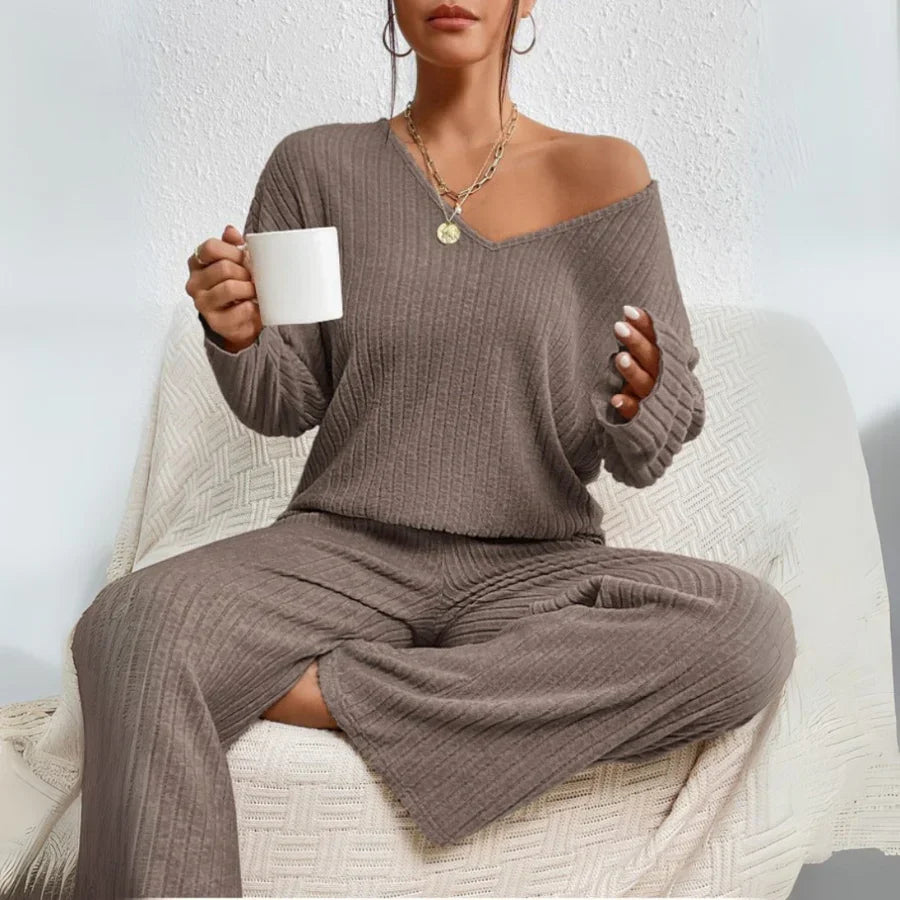 Séraphine™ | Ensemble Loungewear Femme en Tricot Côtelé