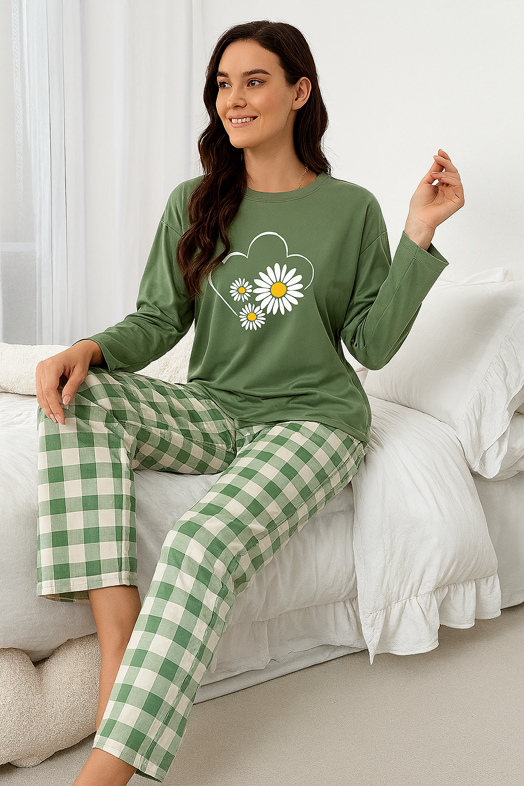 Séraphine™ | Ensemble de Détente Imprimé Fleurs à Manches Longues