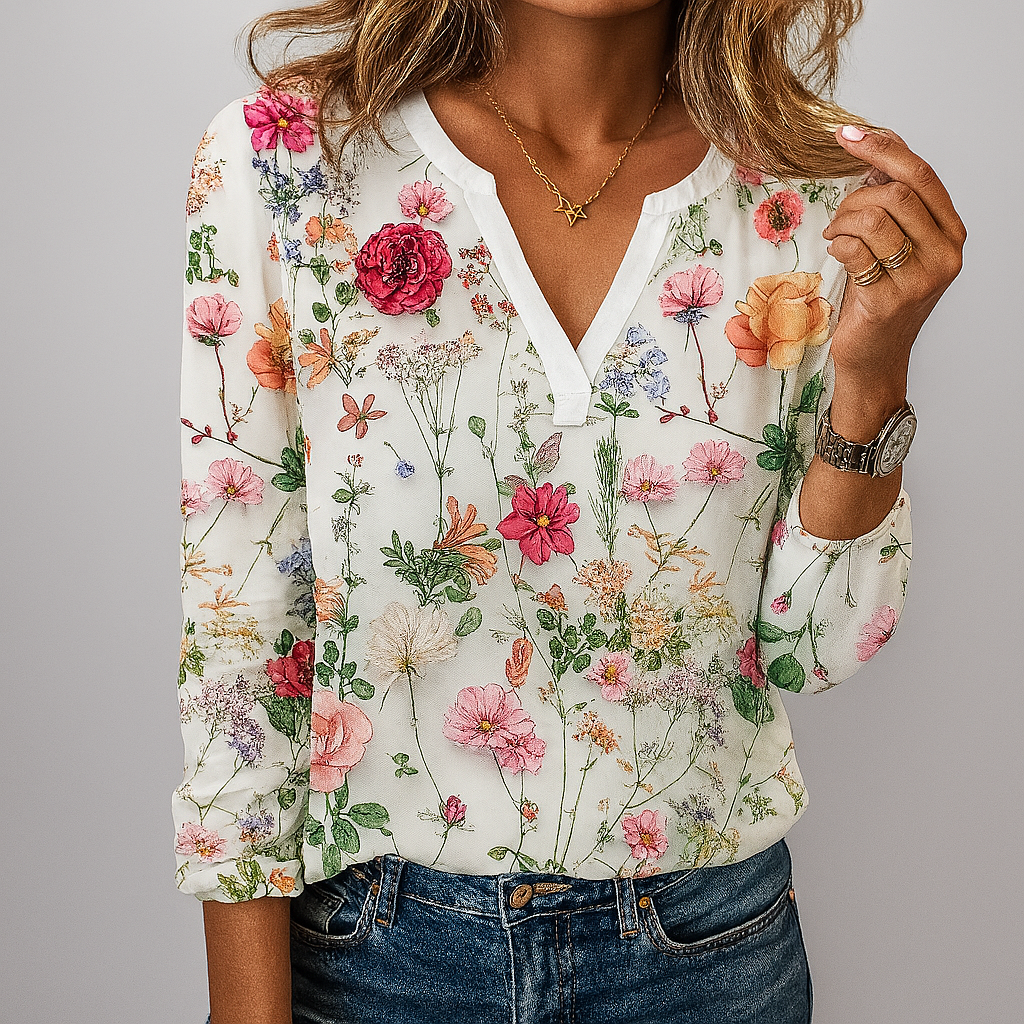 Séraphine™ | Blouse décontractée à imprimé floral élégant