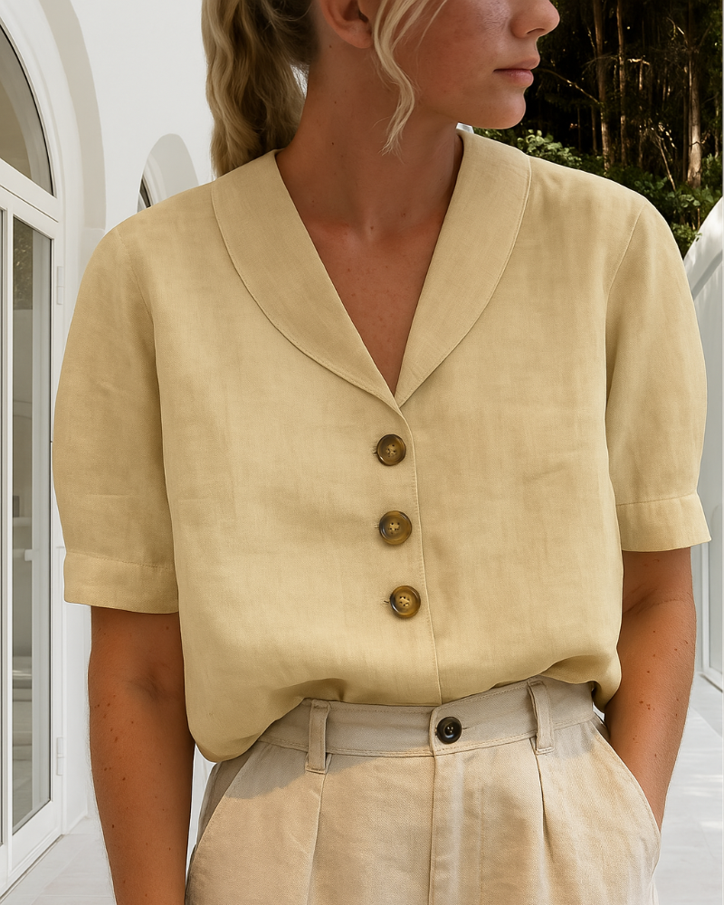 Séraphine™ | T-shirt Femme Tendance en Coton et Lin