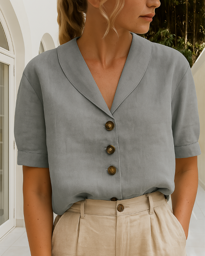Séraphine™ | T-shirt Femme Tendance en Coton et Lin