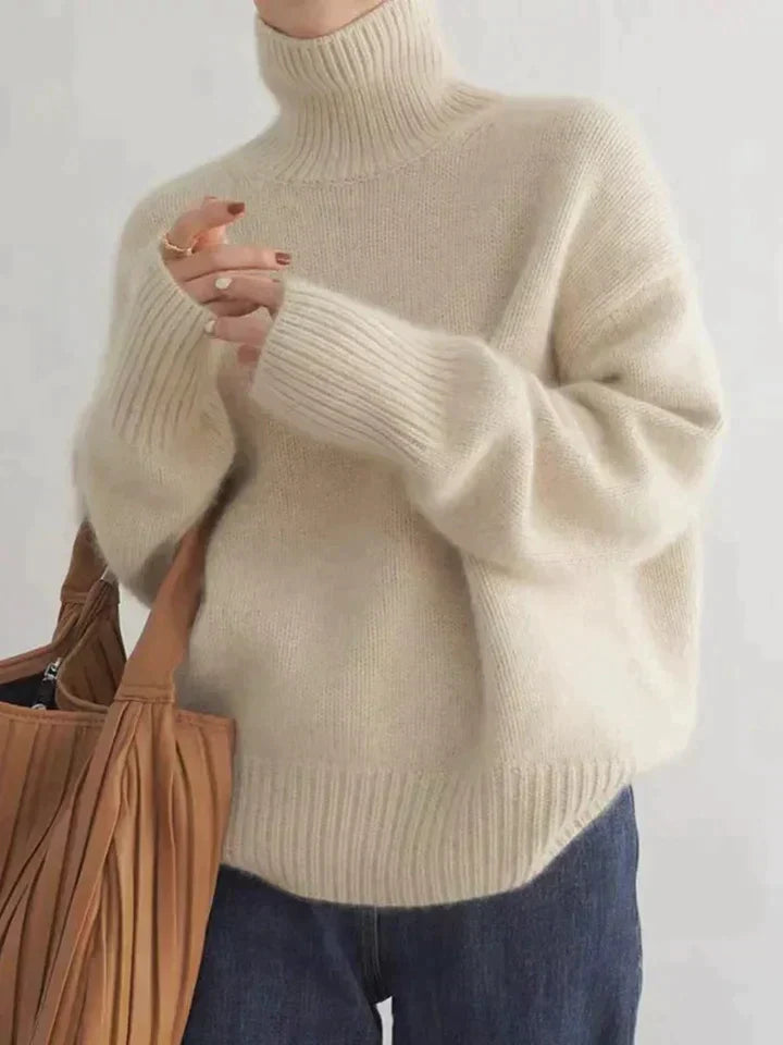 Séraphine™ | Pull Col Roulé en Cachemire Luxe Femme