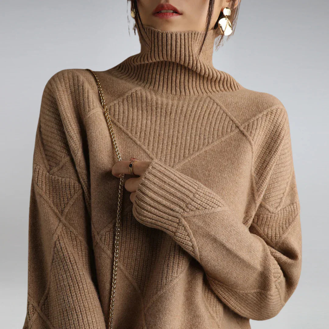 Séraphine™ | Pull Col Roulé Classique en Laine