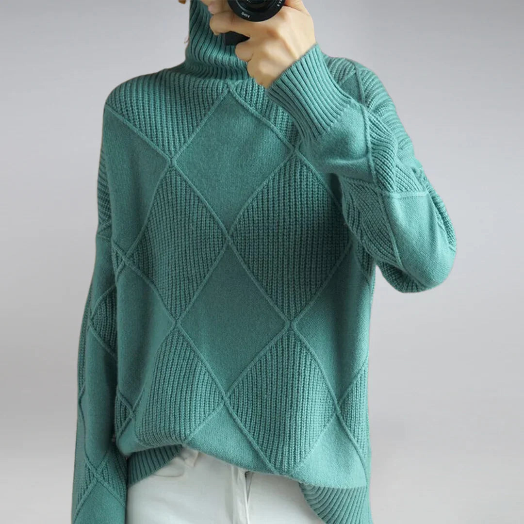 Séraphine™ | Pull Col Roulé Classique en Laine