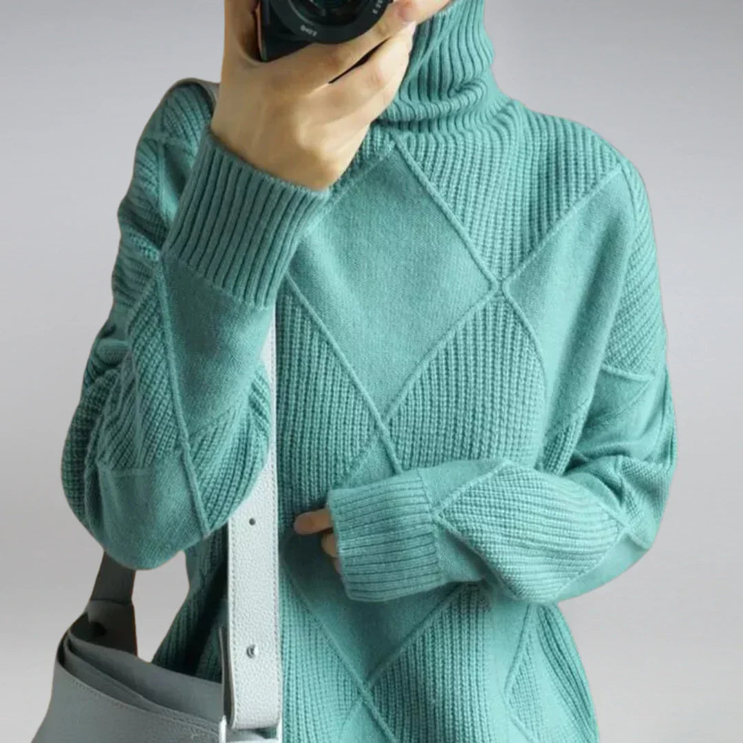 Séraphine™ | Pull Col Roulé Classique en Laine