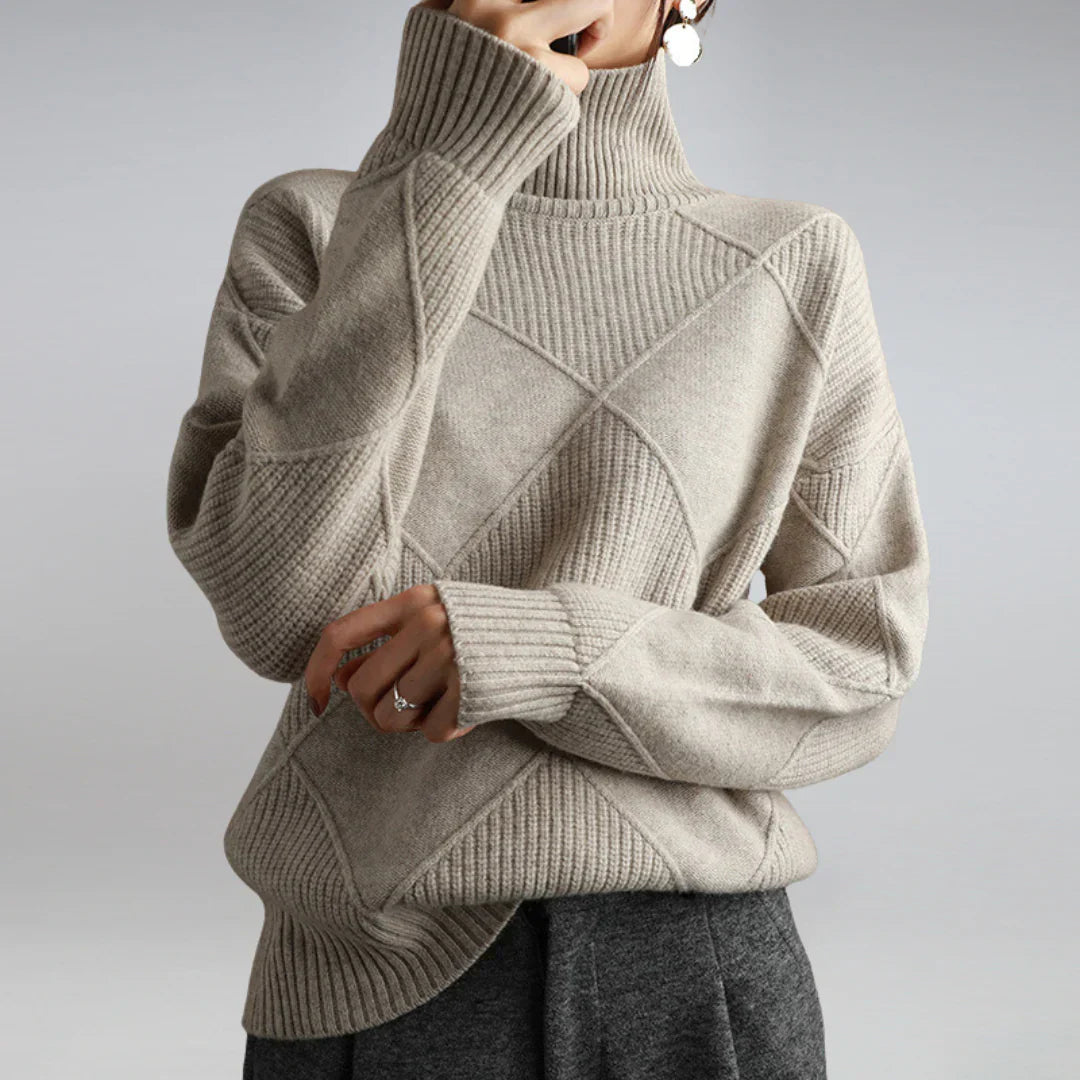 Séraphine™ | Pull Col Roulé Classique en Laine