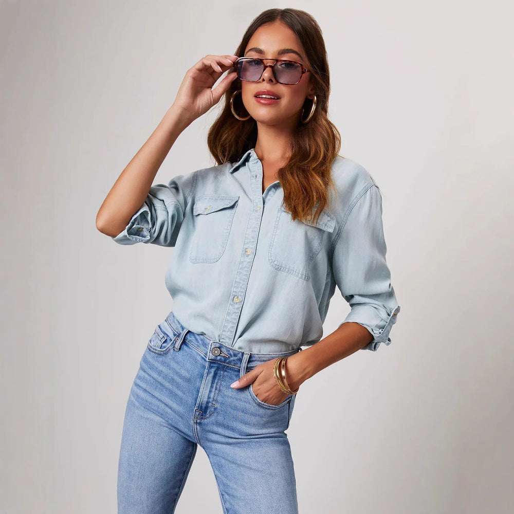 Séraphine™ | Chemise en denim vintage oversize