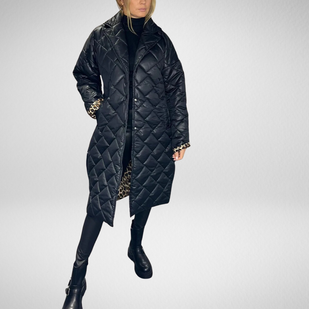 Séraphine™ | Victoire | Manteau réversible matelassé avec doublure léopard