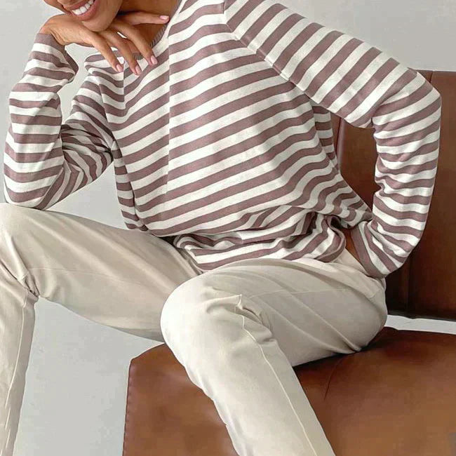 Séraphine™ | Elin – Women's Striped Sweatshirt