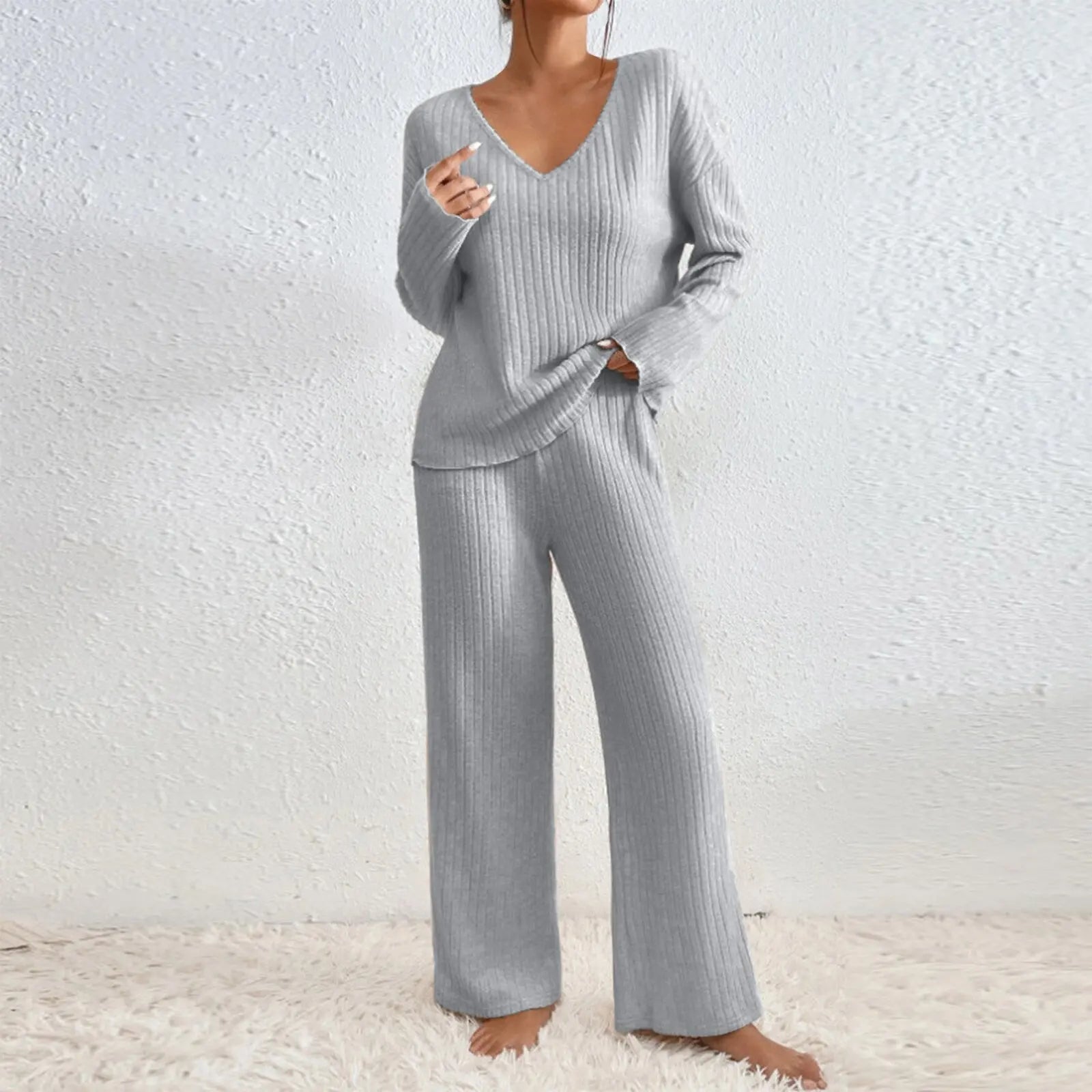 Séraphine™ | Ensemble Loungewear Femme en Tricot Côtelé