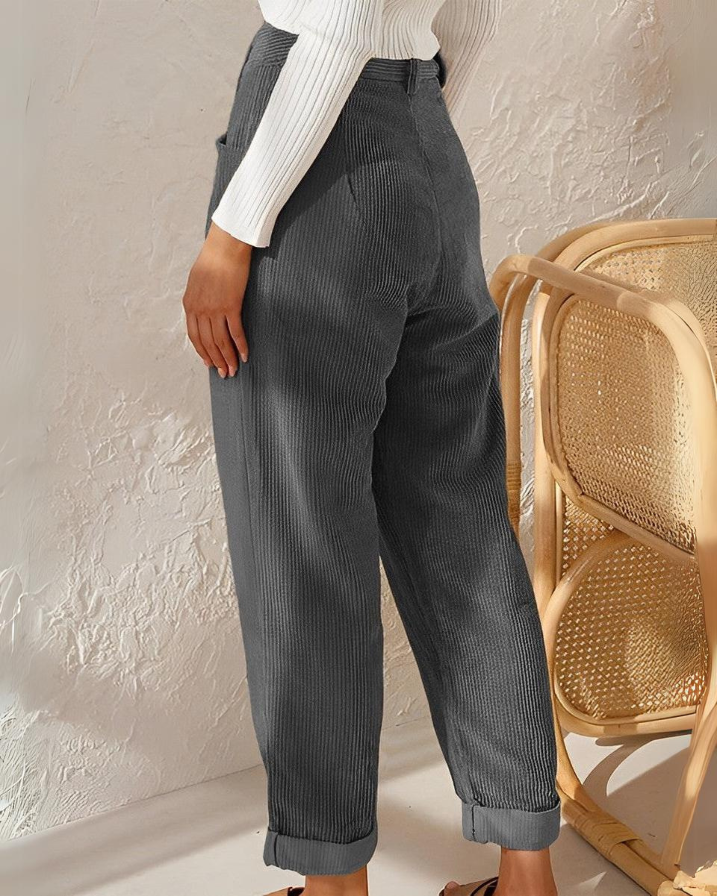 Séraphine™ | VelvetEase – Pantalon en Velours Côtelé