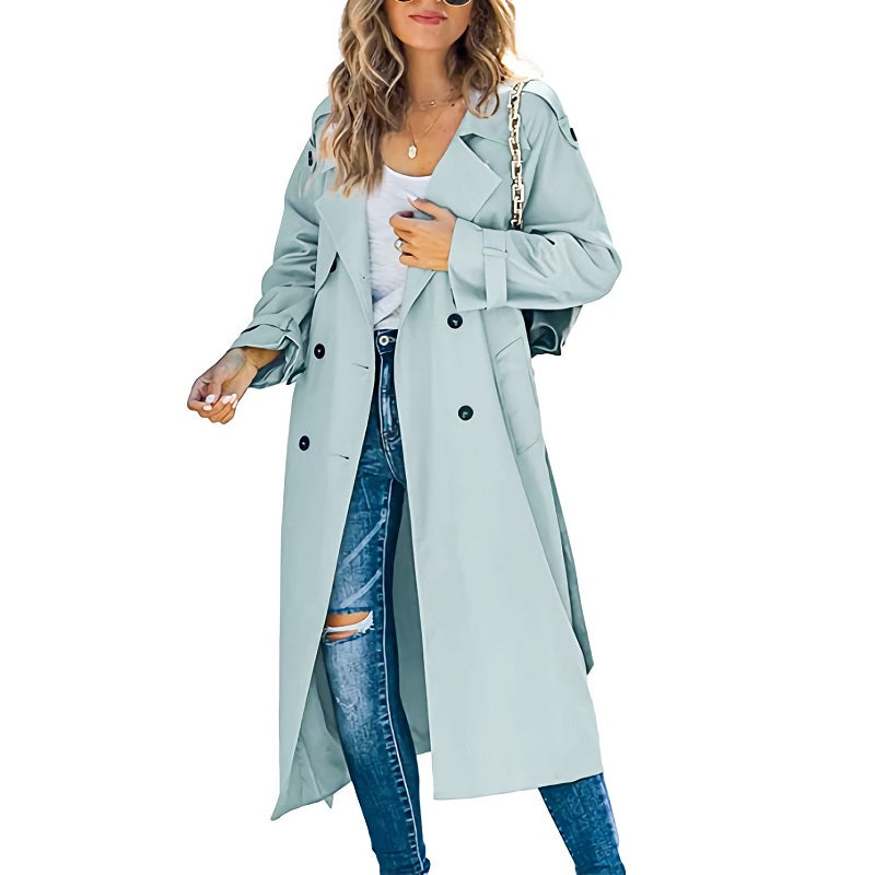 Séraphine™ | Trench-coat Classique pour Femmes à Double Rangée de Boutons
