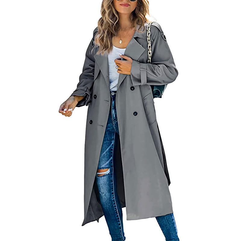 Séraphine™ | Trench-coat Classique pour Femmes à Double Rangée de Boutons