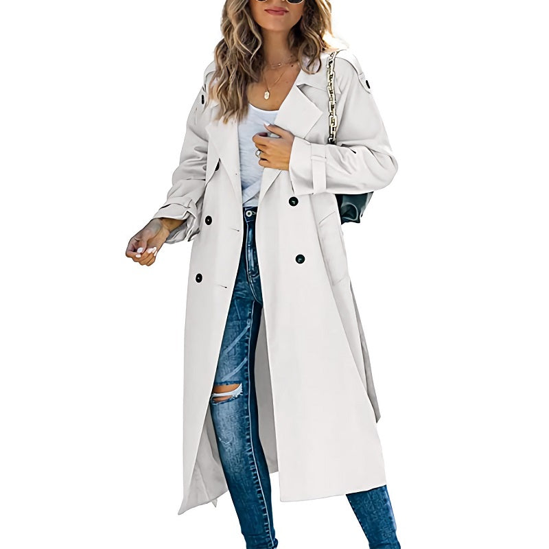 Séraphine™ | Trench-coat Classique pour Femmes à Double Rangée de Boutons