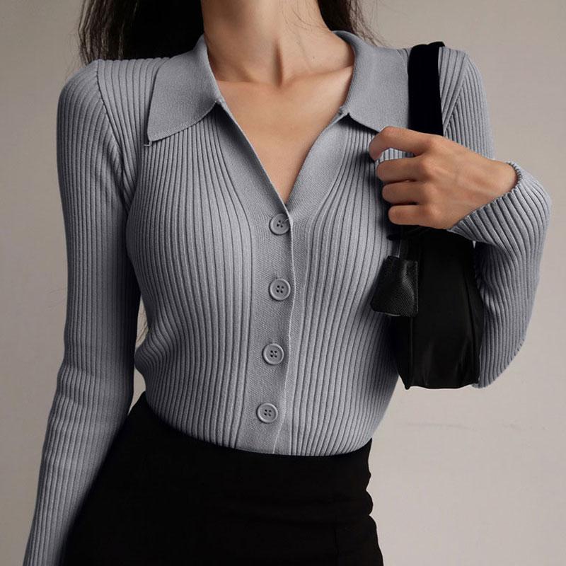 Séraphine™ Polo Élégant à Manches Longues avec Boutons pour Femmes - Martens