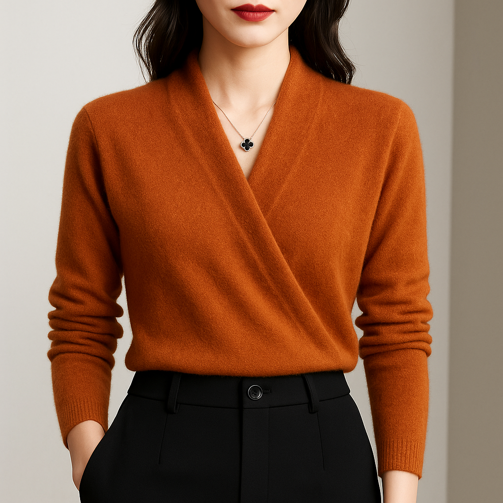 Séraphine™ | Camille | Élégant Cache-Cœur Sweater