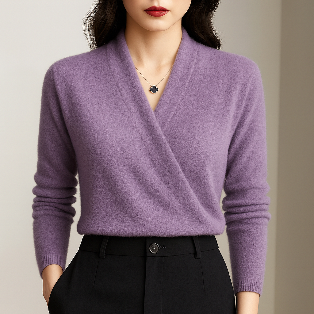 Séraphine™ | Camille | Élégant Cache-Cœur Sweater