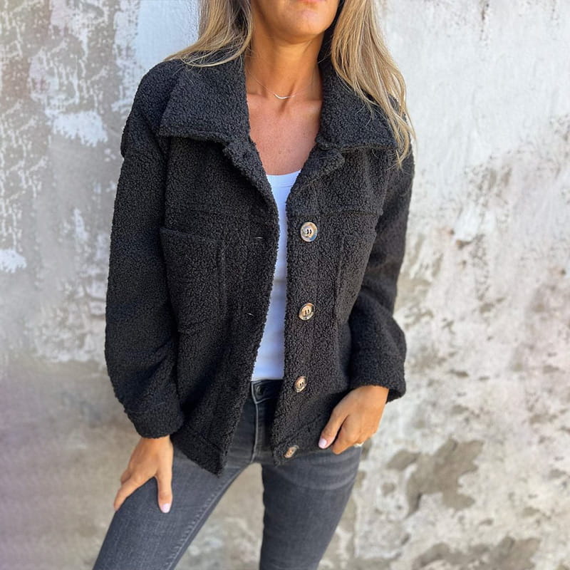Séraphine™ | Veste en sherpa à boutons