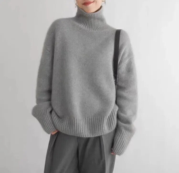Séraphine™ | Pull Col Roulé en Cachemire Luxe Femme