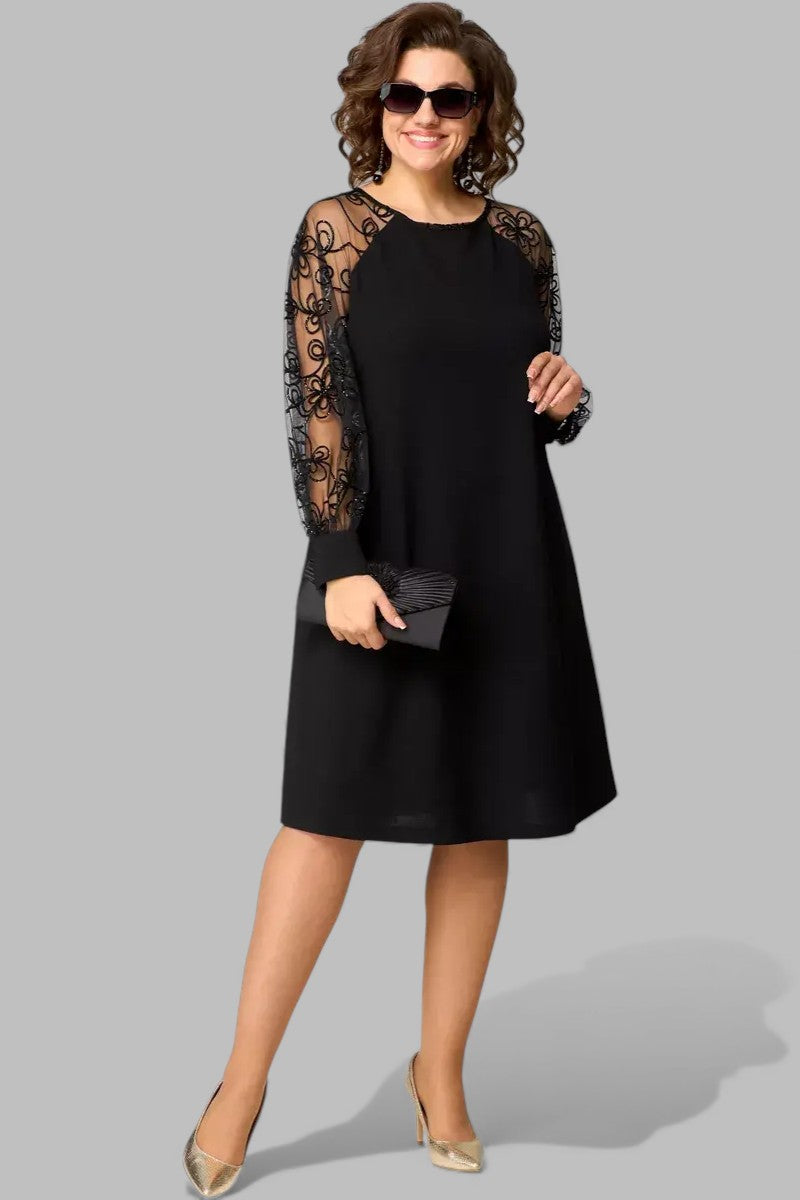 Seraphine™ | Robe Élégante à Manches Dentelle