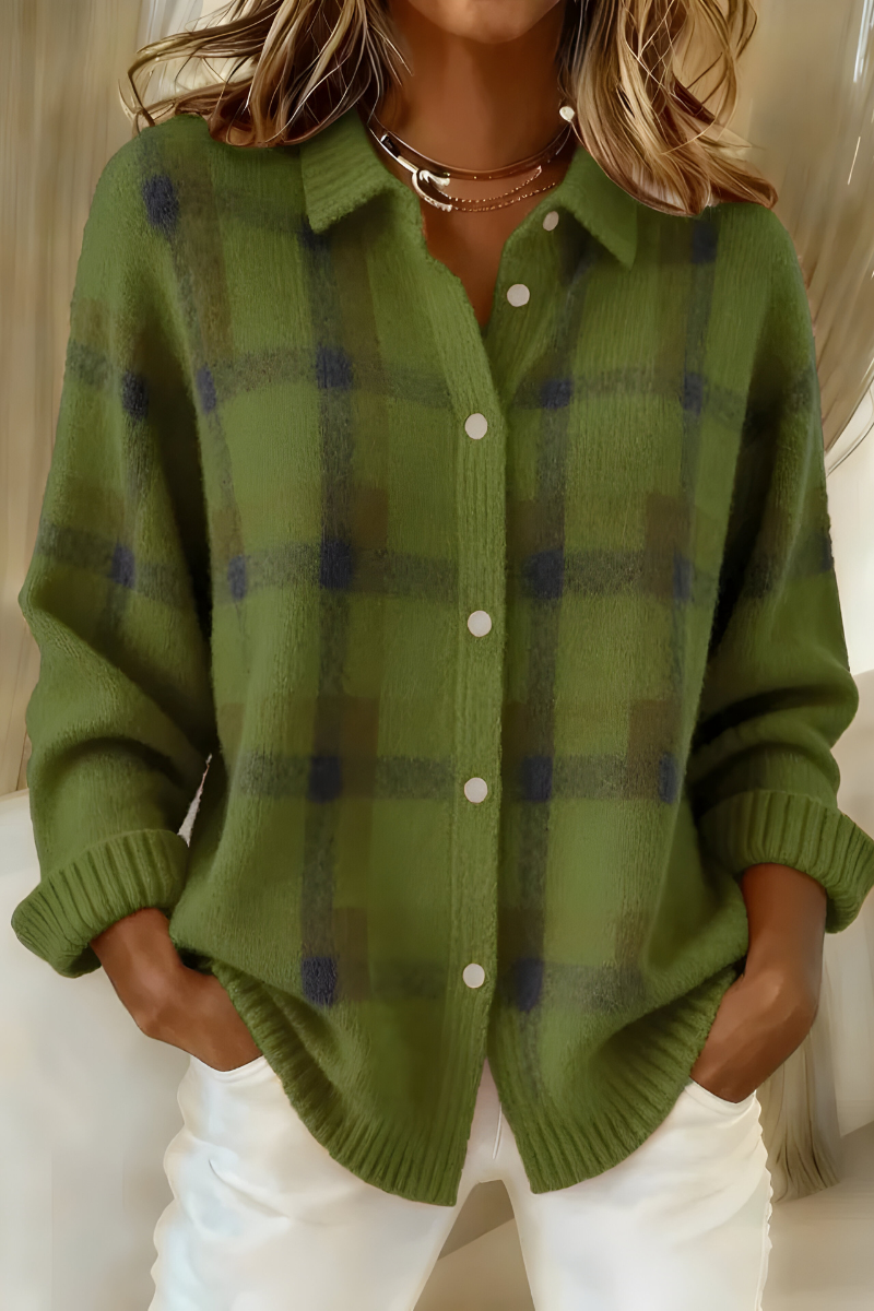 Séraphine™ | Francine | Chic Oversized Checkered Cardigan