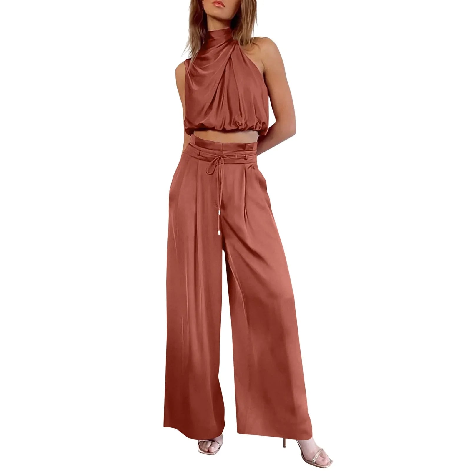 Séraphine™ |  Liora - Ensemble d'été 2 pièces avec top court et pantalon large