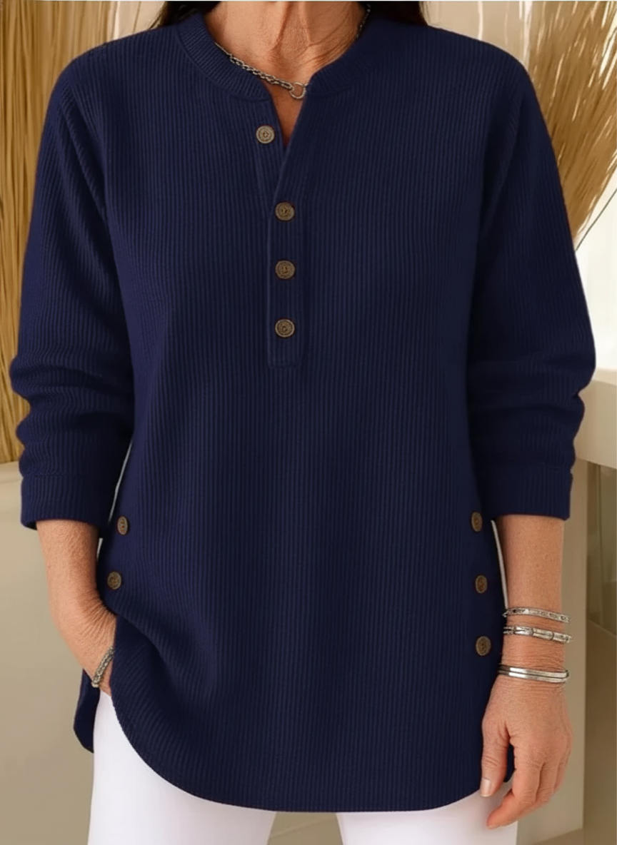 Séraphine™ | Colette | Pull Long Douillet à Boutons Raffinés