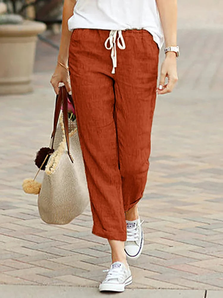 Séraphine™ | Elvan - Pantalon Dames à Jambes Droites et Taille Élastique
