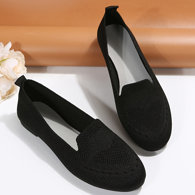 Plus Size Women'S Flat Wide-Toe Shoes | Casual Round Toe Slip-on with Fabric Upper and Soft Sole, Suitable for Spring
