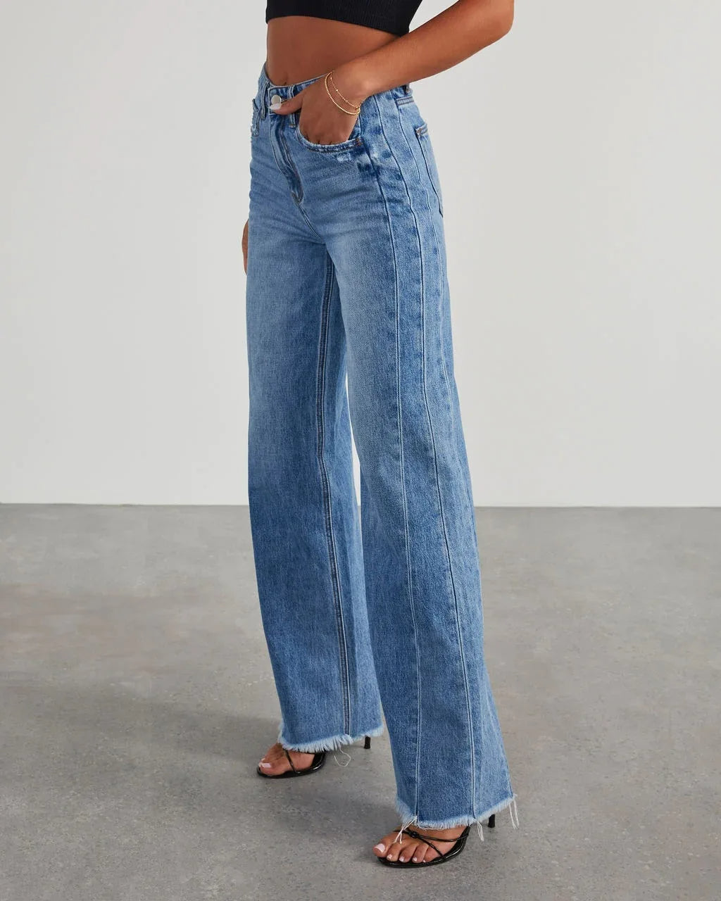 Séraphine™ | Jeans à coupe ample avec ourlet effiloché pour femmes