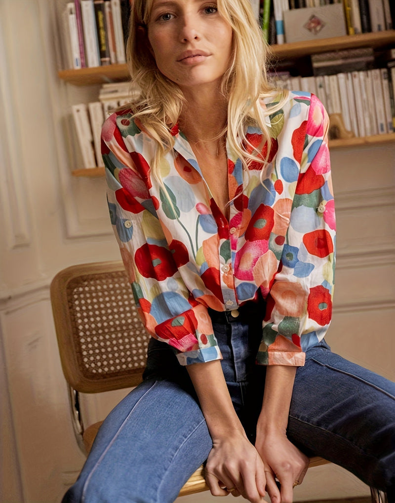 Séraphine™ | Chemise à fleurs avec boutons