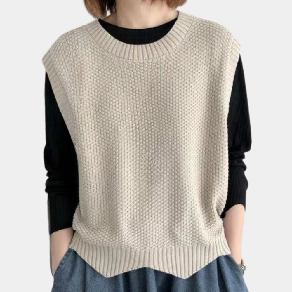 Séraphine™ | Pull sans manches en tricot féminin