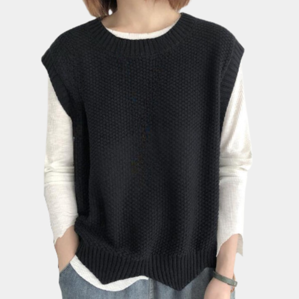 Séraphine™ | Pull sans manches en tricot féminin