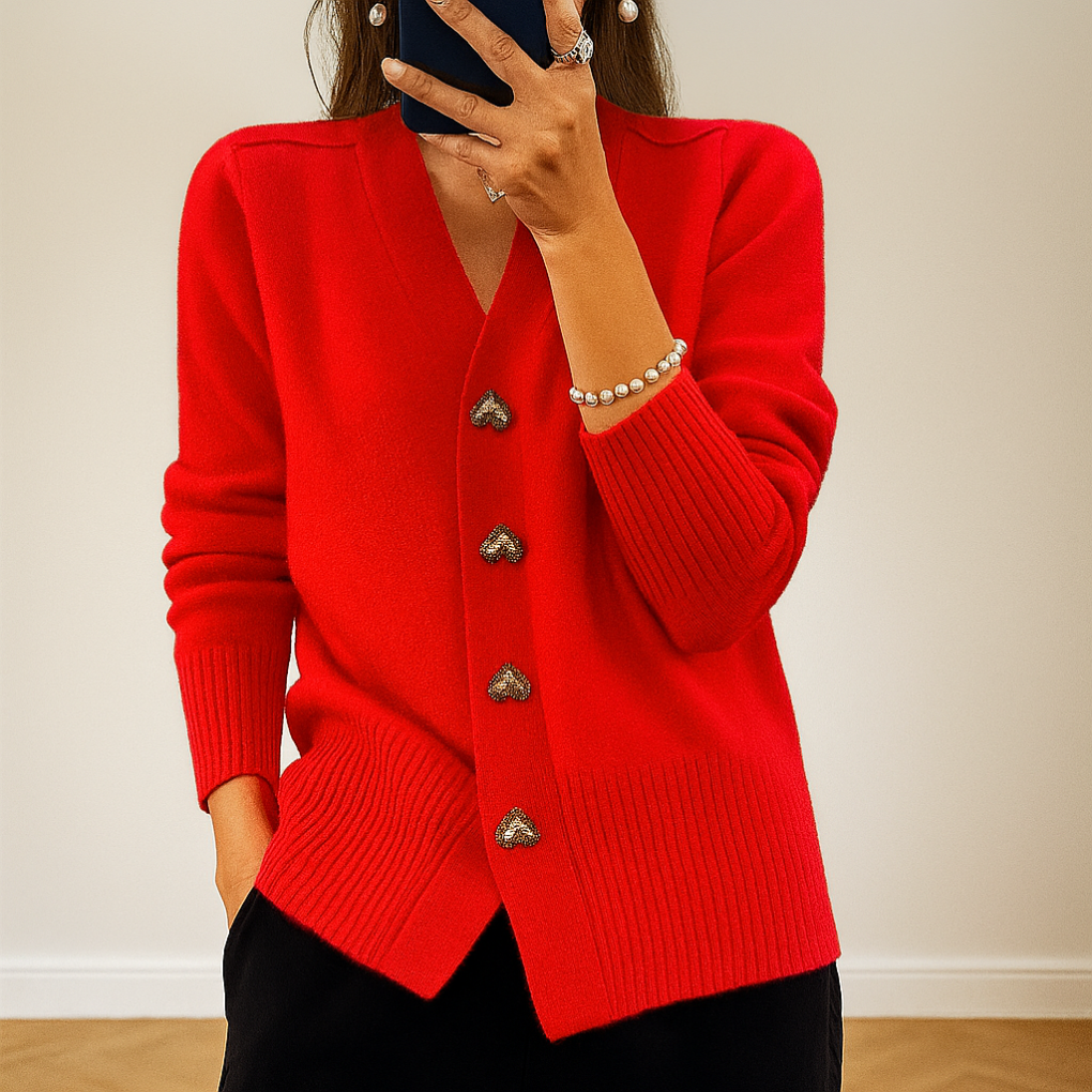 Séraphine™ | Cardigan Tricoté Confortable avec Décolleté en V