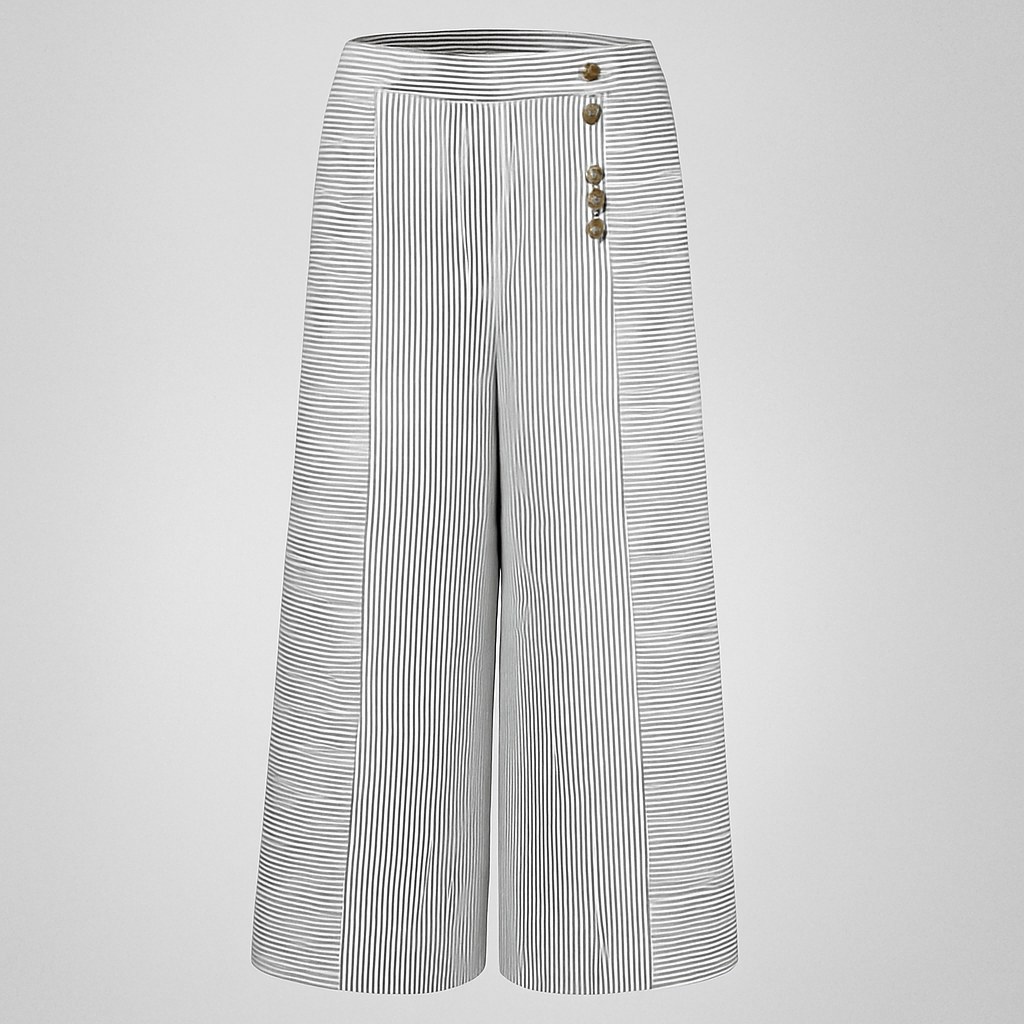 Séraphine™ | Pantalon large à taille haute à rayures