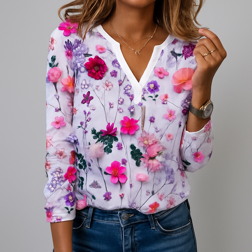 Séraphine™ | Blouse décontractée à imprimé floral élégant
