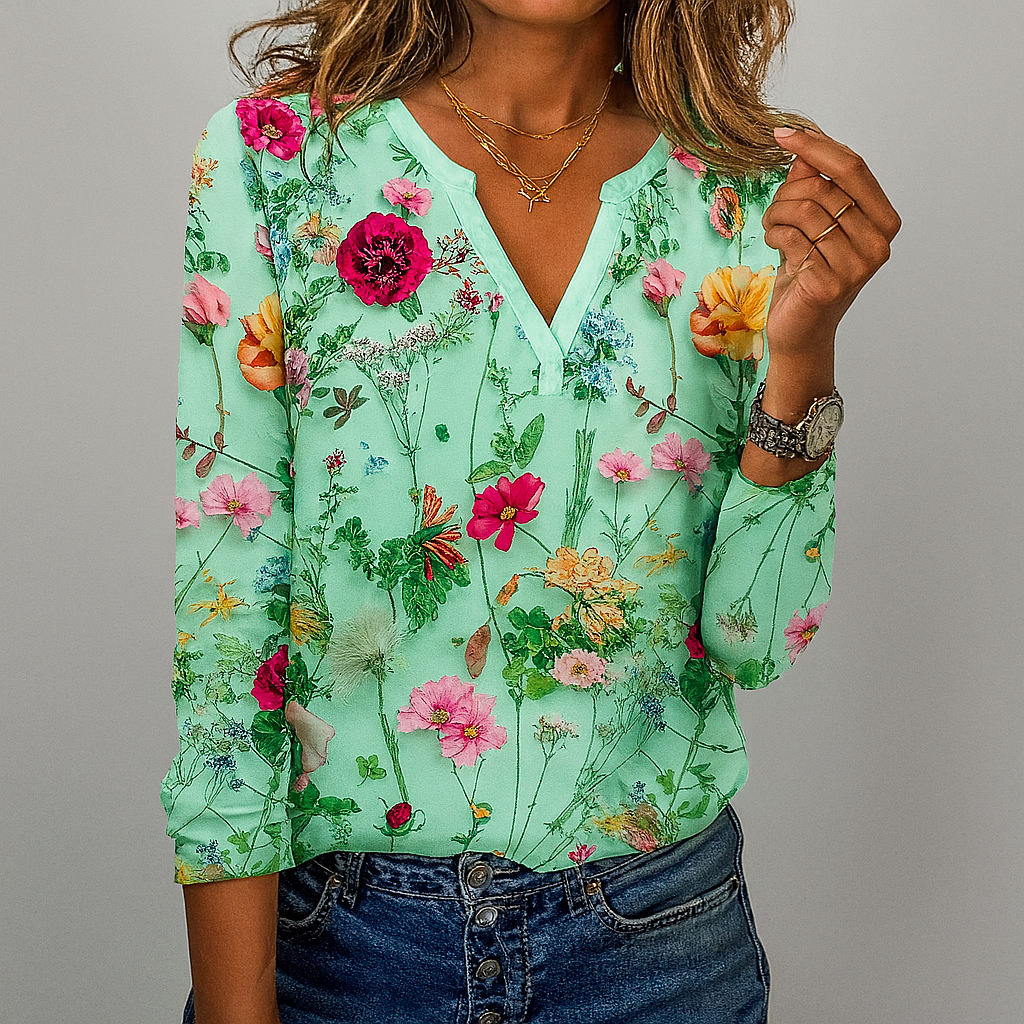 Séraphine™ | Blouse décontractée à imprimé floral élégant