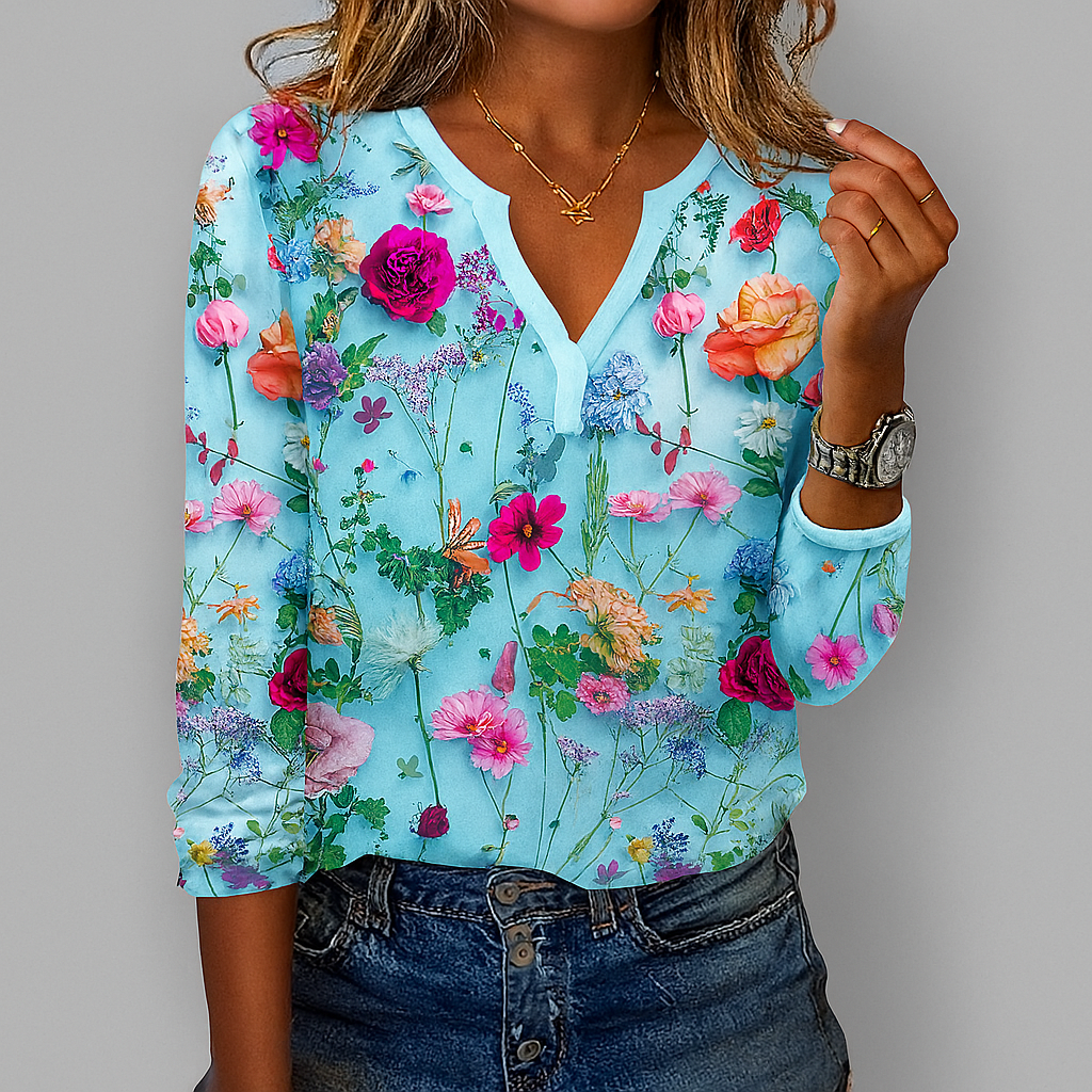 Séraphine™ | Blouse décontractée à imprimé floral élégant