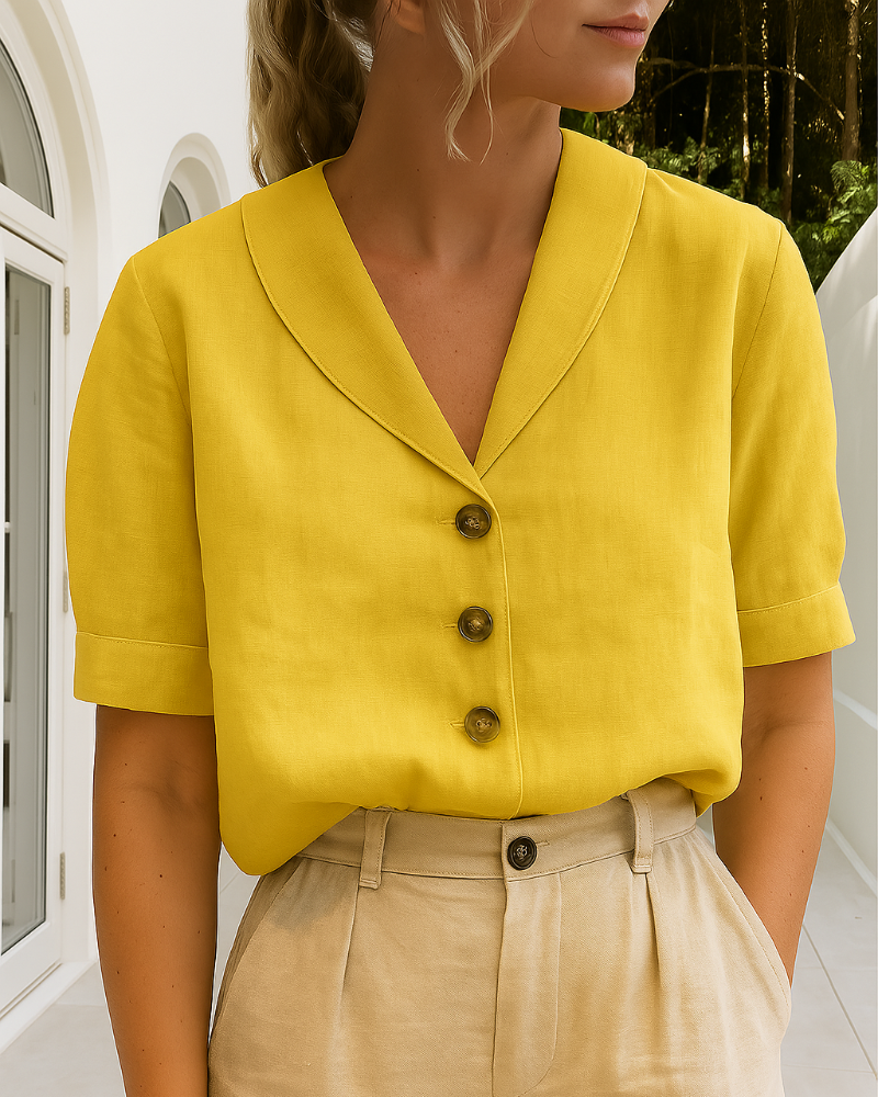 Séraphine™ | T-shirt Femme Tendance en Coton et Lin