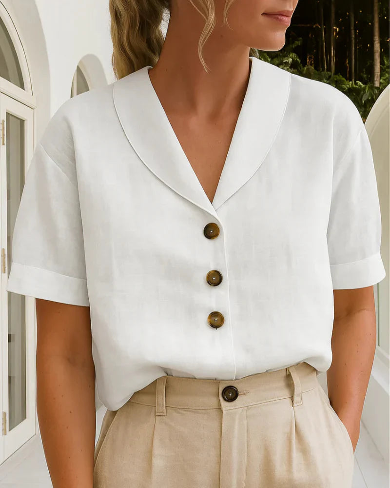 Séraphine™ | T-shirt Femme Tendance en Coton et Lin